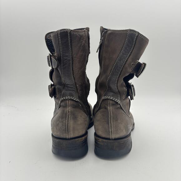 Triumph Paul Smith Brown Leather Buckle Motorcycle Boots Men's 42 Biker - Picture 4 of 15